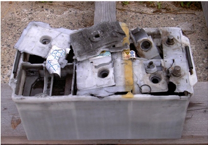 Expolodierte Batterie